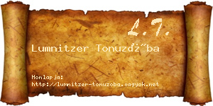 Lumnitzer Tonuzóba névjegykártya